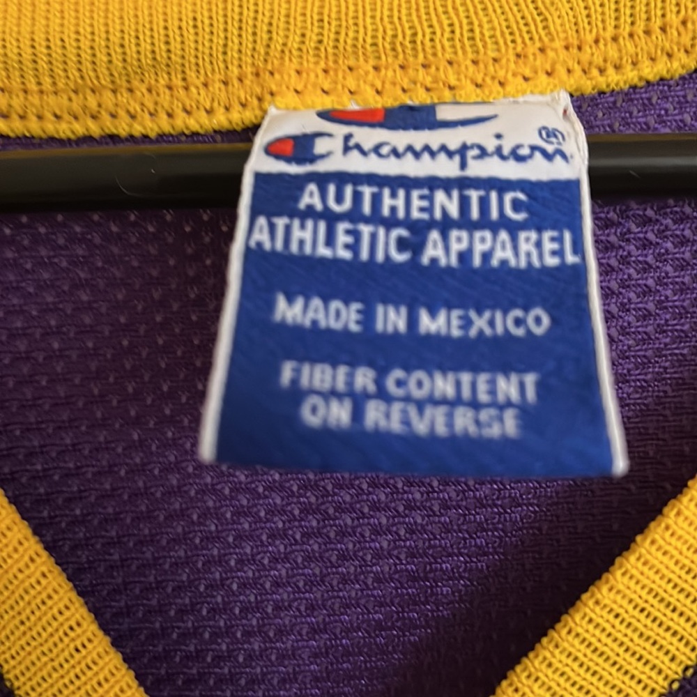 Kobe Bryant purple and gold Jersey Champion Authentic Athlete Apparel XL - Picture 3 of 3